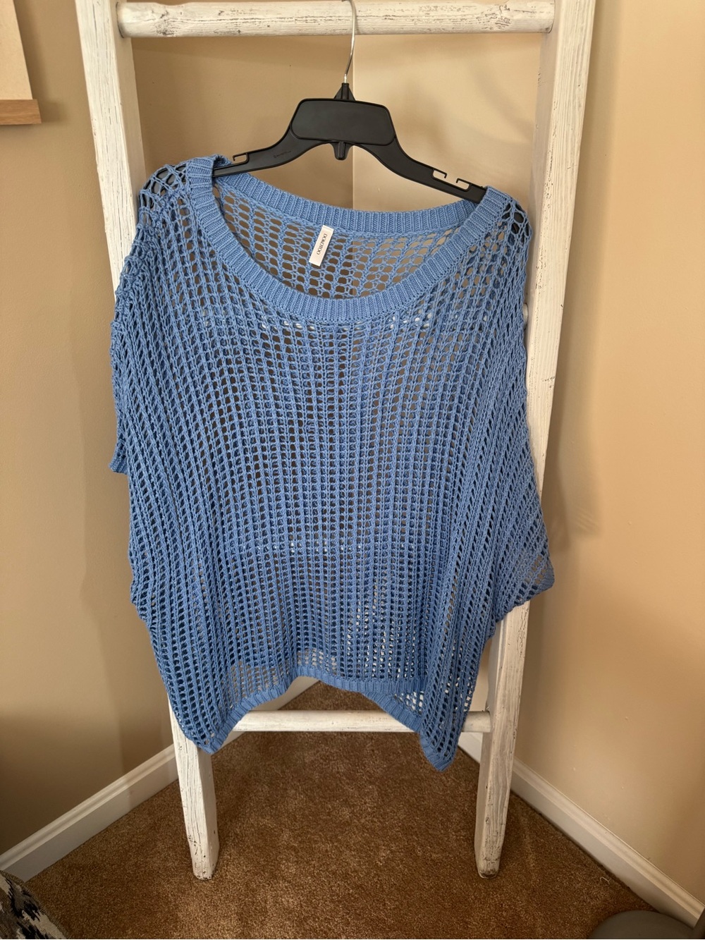 Dokotoo Light Blue Open-Weave Knit Top